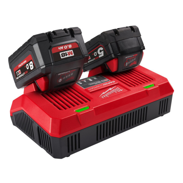 Зарядний пристрій MILWAUKEE, M18 DFC Turbo (для 2х акум. М18) Зарядний пристрій MILWAUKEE, M18 DFC Turbo (для 2х акум. М18)