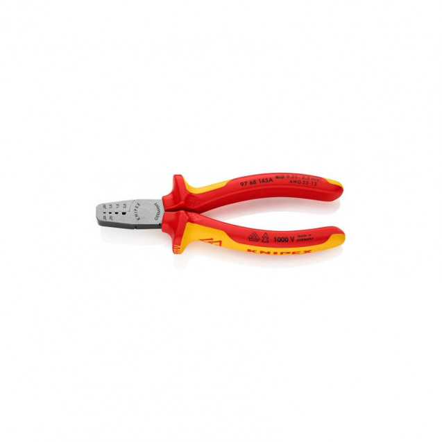 Инструмент для обжима тонкостенных контактных гильз KNIPEX 97 68 145 A Инструмент для обжима тонкостенных контактных гильз KNIPEX 97 68 145 A