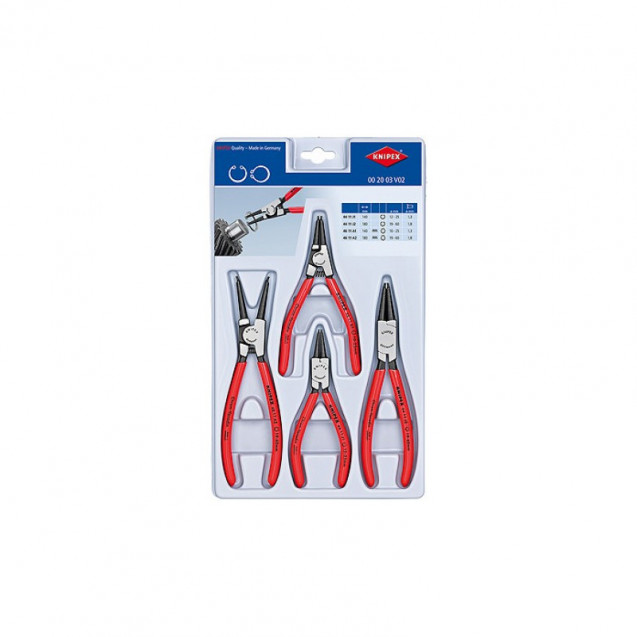 Комплект щипцов для стопорных колец KNIPEX 00 20 03 V02 4 предмета