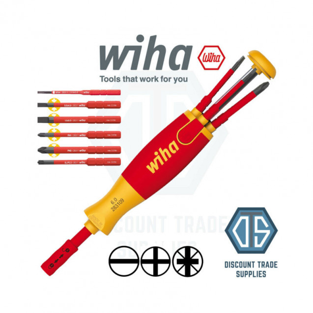 Магазинный держатель LiftUp electric с 6 битами slimBits WIHA 38610
