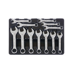 Набор ключей  укороченных комбинированных , ложемент, 12 предметов.