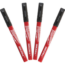 Набір маркерів Fine Tip InkZAll MILWAUKEE, чорний, (4шт) Набір маркерів Fine Tip InkZAll MILWAUKEE, чорний, (4шт)