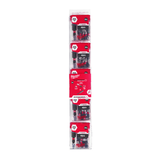 Насадка Milwaukee PZ2 25мм (25 шт/упак) + магнитный держатель для бит (1 шт) (дисплей 5 ш