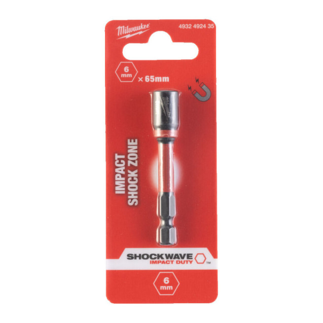 Торцевая головка 1/4 дюйма, шестигранная, 6 мм Shockwave, ударопрочная Milwaukee 4932492435
