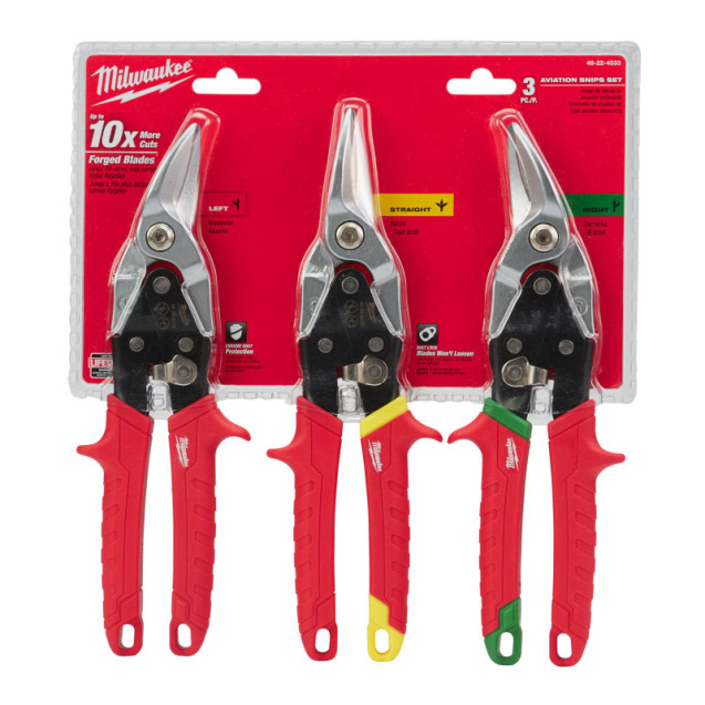 Ножницы по металлу (набор 3шт) MILWAUKEE 48224533