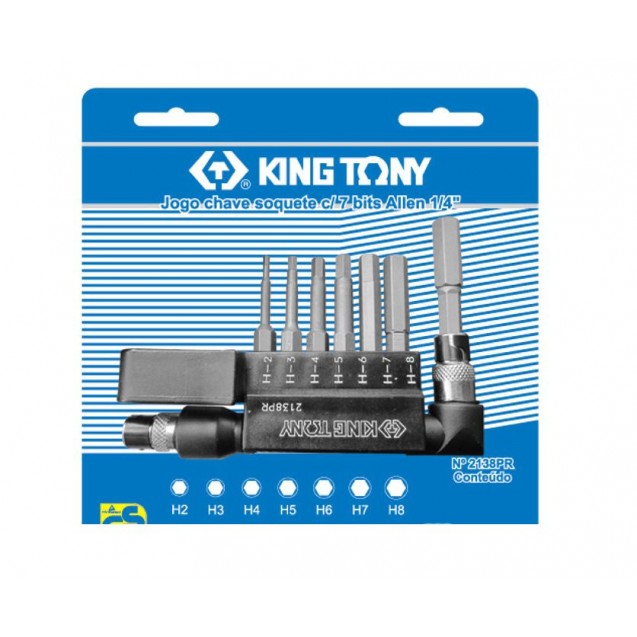 Набор бит с воротком 7пр. KING TONY 2138PR