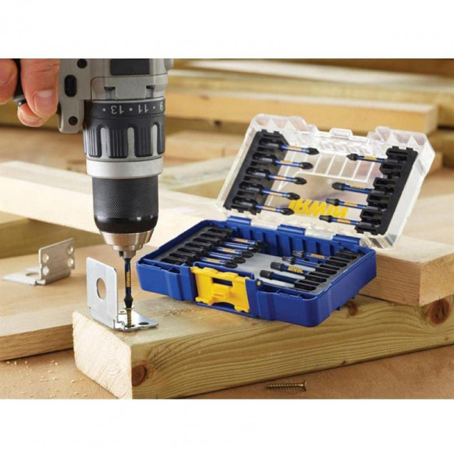 Набор бит IMPACT PRO 22шт, 1/4" 57мм PH1x2/PH2x4/PH3x1/Pz1x2/Pz2x5/Pz3x1/T20x4/T30x3, IRWIN