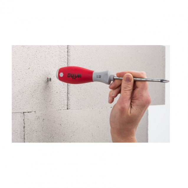 Ударная отвертка SoftFinish для забивания дюбелей PH2 x 100 мм в блистере WIHA 41289 Ударная отвертка SoftFinish для забивания дюбелей PH2 x 100 мм в блистере WIHA 41289