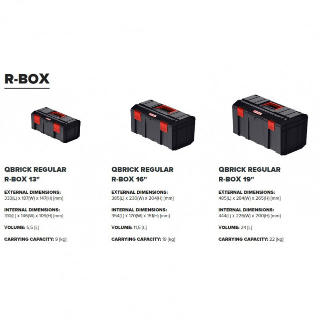 Набор ящиков QBRICK REGULAR R-BOX SET: 19+16+13 (495 x 294 x 280) Набор ящиков QBRICK REGULAR R-BOX SET: 19+16+13 (495 x 294 x 280)