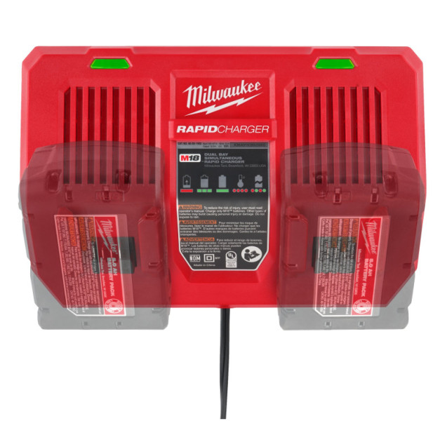 Зарядний пристрій MILWAUKEE, M18 DFC Turbo (для 2х акум. М18) Зарядний пристрій MILWAUKEE, M18 DFC Turbo (для 2х акум. М18)