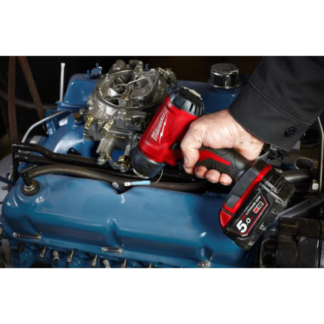Термоповітродувка   акумуляторна MILWAUKEE, M18 BHG-502C (+ заряд.пристрій, 2 акум.Х 5Аг, кейс)
