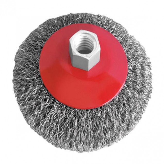 Щітка конусна Intertool 115 мм, для УШМ, М14 (BT-5115)