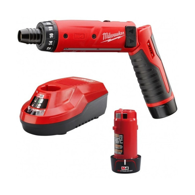 Аккумуляторная отвертка, крут. мом. 5 Нм, MILWAUKEE M4 D-202B 4933440475