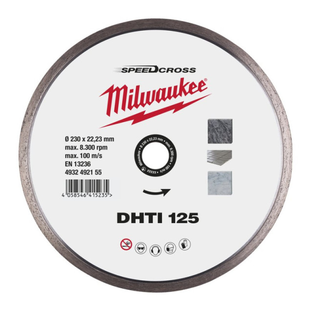 Алмазный диск SPEEDCROSS DHTI 125 мм для керамической плитки (чистый рез) MILWAUKEE Алмазный диск SPEEDCROSS DHTI 125 мм для керамической плитки (чистый рез) MILWAUKEE