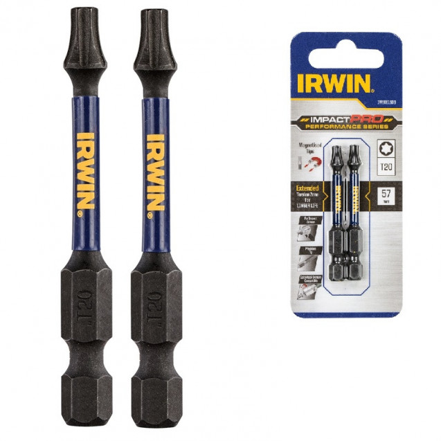 Бита IMPACT PRO 1/4"/57мм TX20 2шт, IRWIN Бита IMPACT PRO 1/4"/57мм TX20 2шт, IRWIN