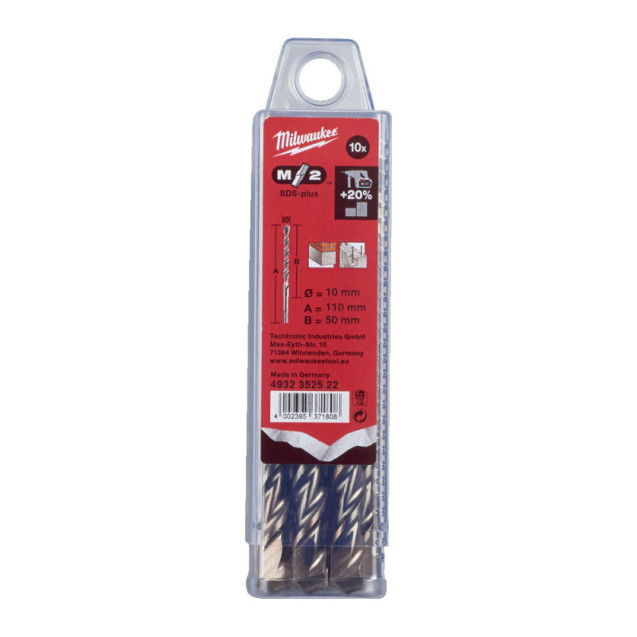 Бур SDS+ M2 12x260 (10 шт) MILWAUKEE Бур SDS+ M2 12x260 (10 шт) MILWAUKEE