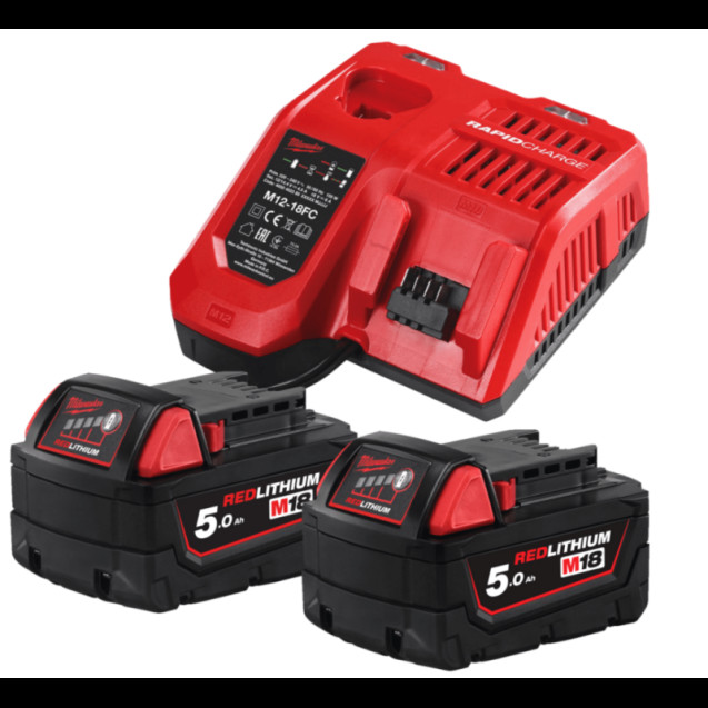 Энергокомплект M18 NRG-502С (В5 2шт; з/у M12-18FC) MILWAUKEE