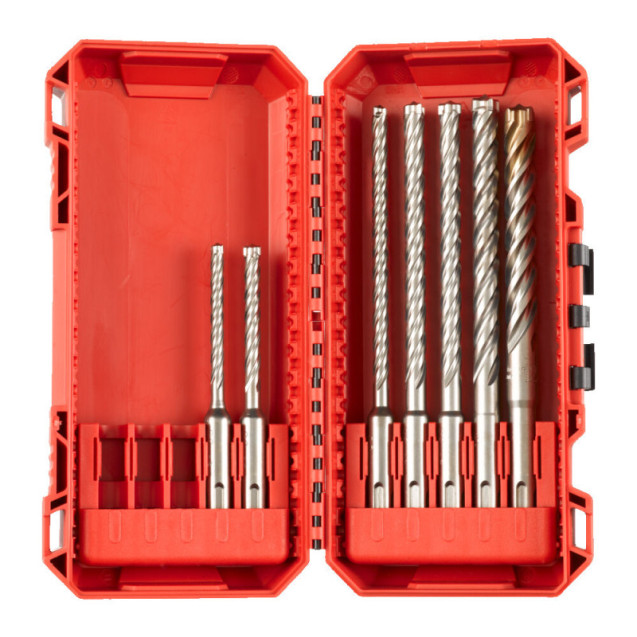 Набор из 7 буров SDS+ MX4 Set 1 (Ø 5 / 6 x 115 mm, Ø 6 / 8 / 8 / 10 x 165 mm, Ø 12 x 160)  MILWAUKEE