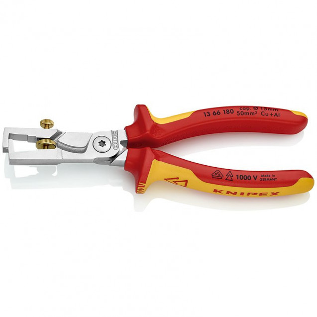 Кліщі для видалення ізоляції, з функцією різання кабелю StriX KNIPEX 13 66 180