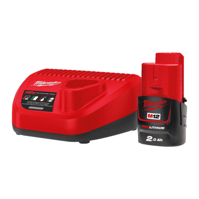 Акумулятор Li-Ion MILWAUKEE, M12 NRG-201 (+ заряд.пристрій, 1 акум.Х 2Аг) Акумулятор Li-Ion MILWAUKEE, M12 NRG-201 (+ заряд.пристрій, 1 акум.Х 2Аг)