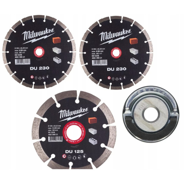 Комплект алмазных дисков PROMO DU 230+125+Fixtec гайка XL MILWAUKEE