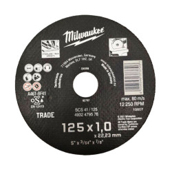 Круг отрезной SCS 41/125х1мм MILWAUKEE Круг отрезной SCS 41/125х1мм MILWAUKEE