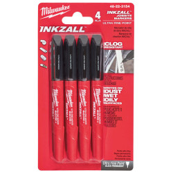 Набір маркерів InkZAll MILWAUKEE, ультра-тонких, чорні, (4шт) Набір маркерів InkZAll MILWAUKEE, ультра-тонких, чорні, (4шт)