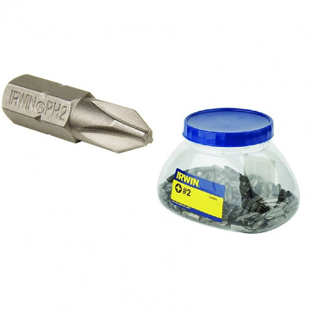Бита 1/4" 25 мм, Philips Ph2 "Grabit Jar" (250), IRWIN Бита 1/4" 25 мм, Philips Ph2 "Grabit Jar" (250), IRWIN