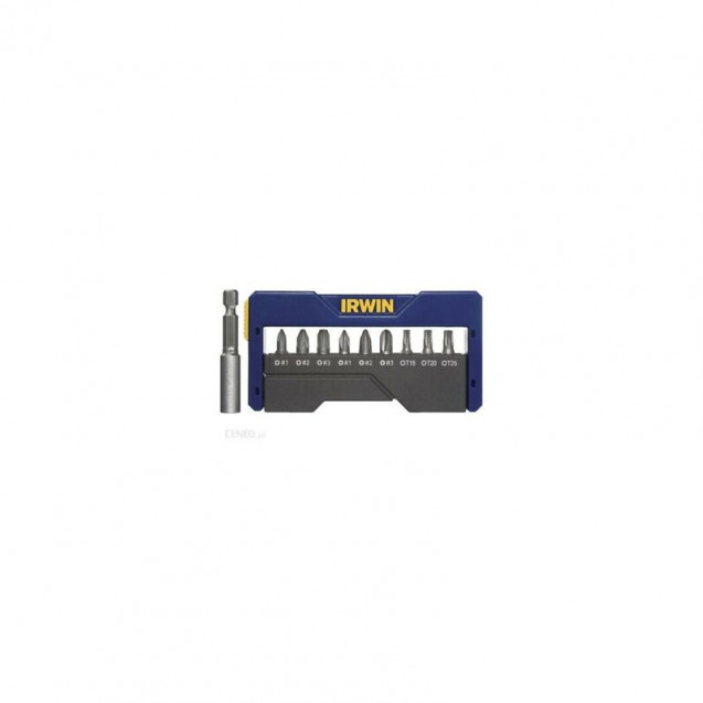 Набор бит в футляре 9+1 (PZ1/PZ2/PZ3/PH1/PH2/PH3/T15/T20/T25), IRWIN Набор бит в футляре 9+1 (PZ1/PZ2/PZ3/PH1/PH2/PH3/T15/T20/T25), IRWIN