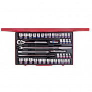 Набор торцевых головок с принадлежностями 1/2 , 43 предмета KING TONY 4042CR Набор торцевых головок с принадлежностями 1/2 , 43 предмета KING TONY 4042CR