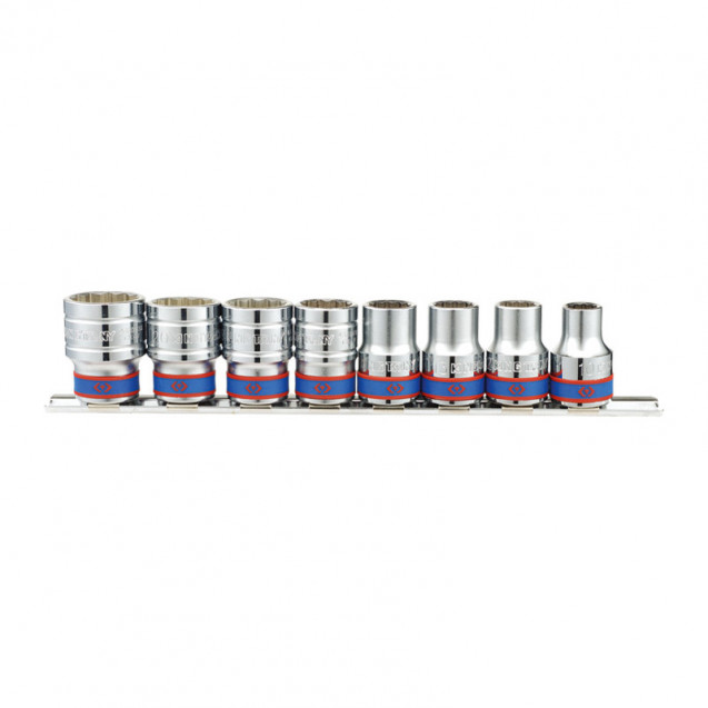 Набор головок 1/2" 8 ед. на 10-19мм 12-ти гранн. (блистер) Набор головок 1/2" 8 ед. на 10-19мм 12-ти гранн. (блистер)