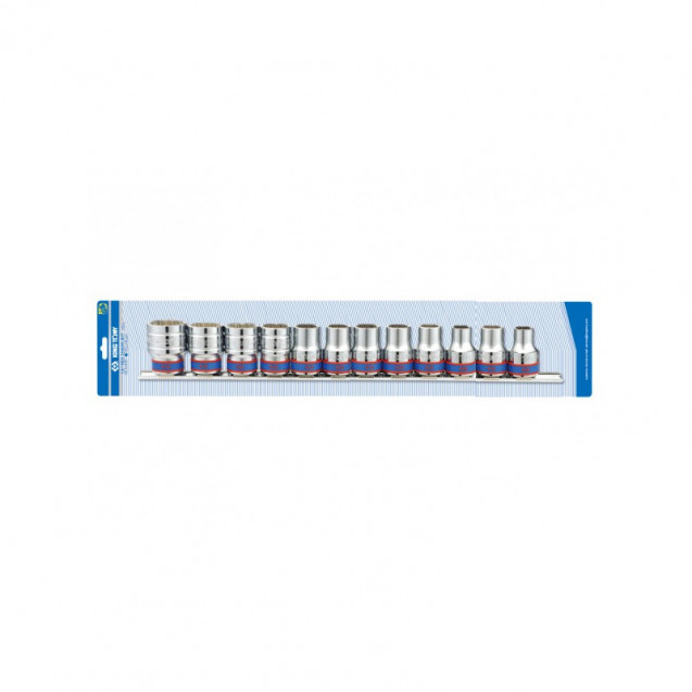 Набор головок 1/2" 8 ед. 6-ти гранные, (10-24mm) на палнке Набор головок 1/2" 8 ед. 6-ти гранные, (10-24mm) на палнке