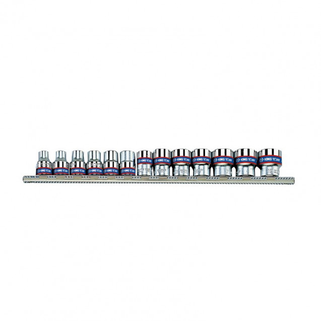 Набор головок 3/8" 13 ед. 12-ти гранные,короткие, дюймовые на планке