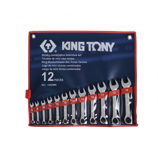 Набор укороченных комбинированных ключей 8-19 мм, 12 предметов KING TONY 1282MR