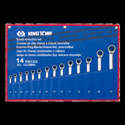 Набор ключей комби с трещеткой и флажком 14шт. (8-24)