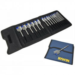 Набор перьевых свёрл по дереву Blue Groove 4X в чехле, 17шт. : /6/8/10/12/13/14/16/18/19/20/22/24/2 Набор перьевых свёрл по дереву Blue Groove 4X в чехле, 17шт. : /6/8/10/12/13/14/16/18/19/20/22/24/2