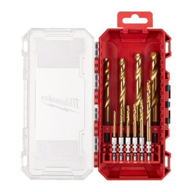 Набор сверл по металлу RedHEX HSS-G TiN 3-10мм (10 шт) PACKOUT