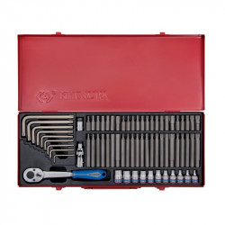 Набор вставок (бит) 3/8 , TORX, SPLINE, HEX, 69 предметов KING TONY 5169PR Набор вставок (бит) 3/8 , TORX, SPLINE, HEX, 69 предметов KING TONY 5169PR