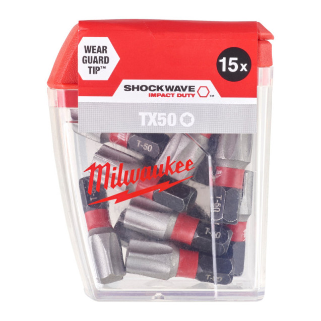 Біта SHOCKWAVE MILWAUKEE, TX50, 25мм, (15шт)
