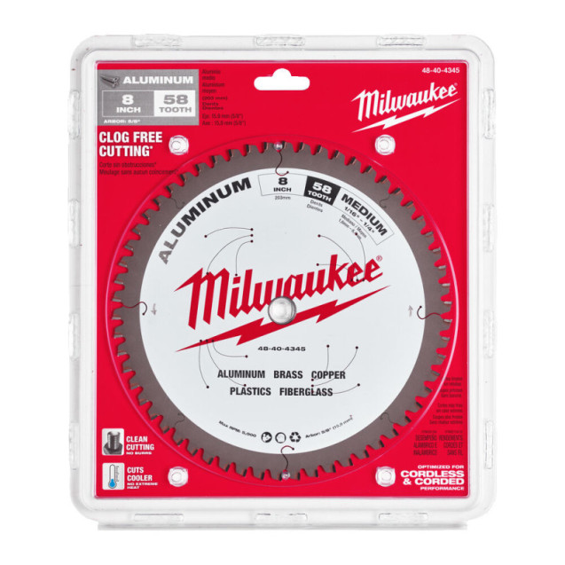 Пильный диск для циркулярной пилы по алюминию203x5/8x2,4x58  MILWAUKEE