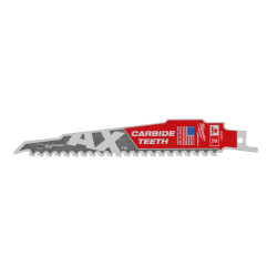 Полотно для шаб. пили AX CARBIDE MILWAUKEE, 230мм/ крок зуба 5мм, (5шт), (деревина з цвяхами) Полотно для шаб. пили AX CARBIDE MILWAUKEE, 230мм/ крок зуба 5мм, (5шт), (деревина з цвяхами)